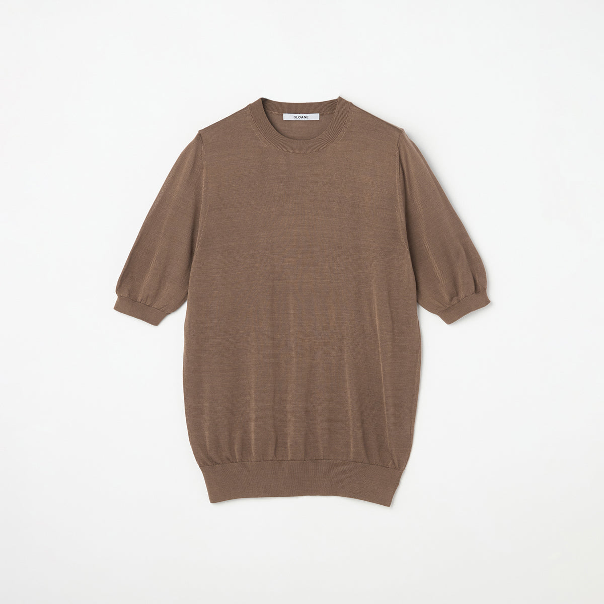 18G天竺シルク半袖クルーネックセーター | SLOANE (Women