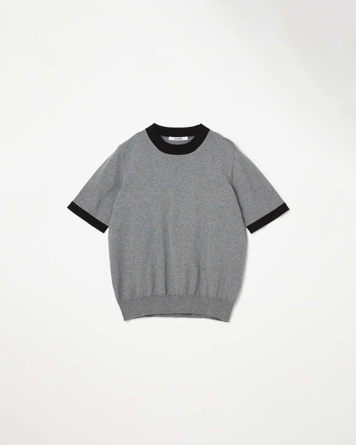 UNISEX】16G天竺 コットン×カシミヤ バイカラー半袖クルーネック