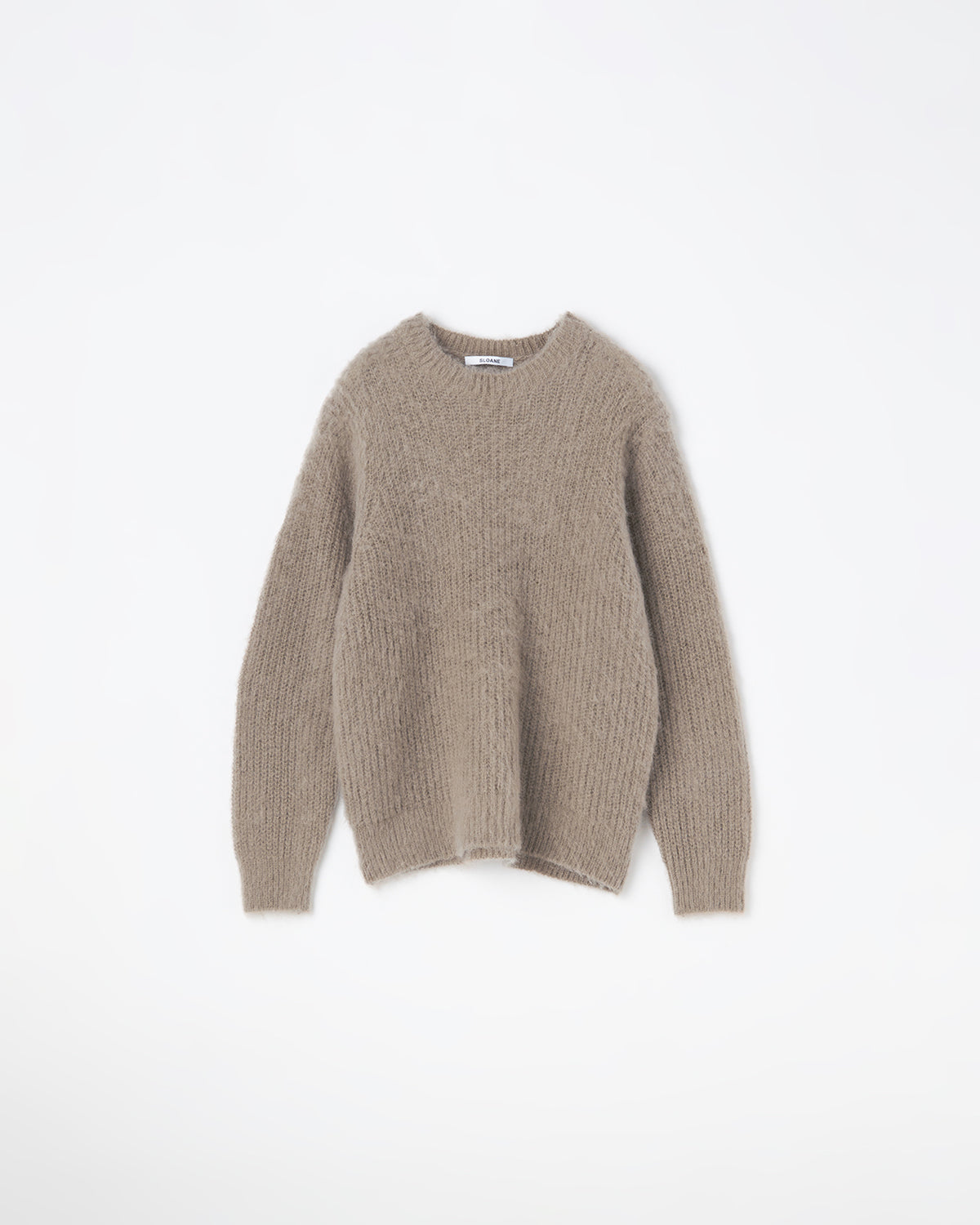 UNISEX】5G片畦編み モヘヤ混 クルーネック SL9W-716