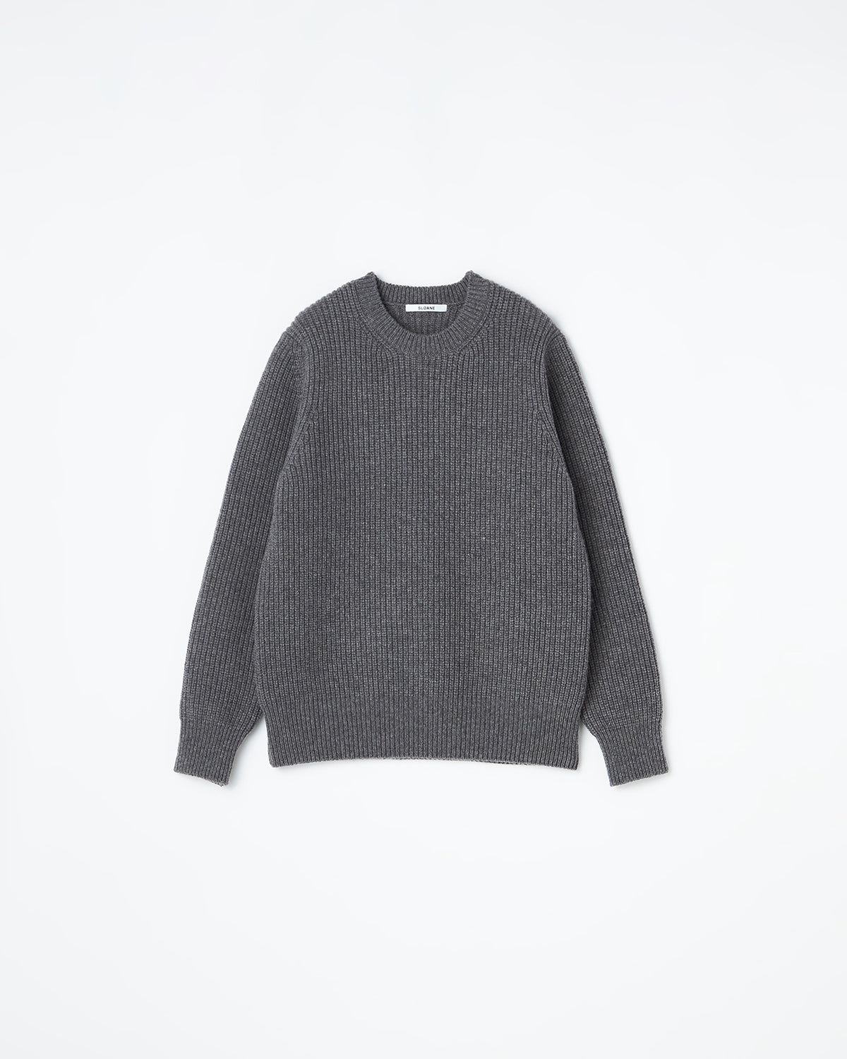 極美品☆スローン eclat掲載 ネイビー ケーブル×畦編みVネック ニット 
