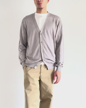 12G天竺 シルク Vネックカーディガン　SL10S-1097