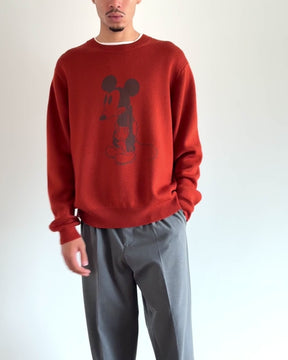 10Gダブルジャカード編み エクストラファインメリノウール/MICKEY MOUSE/クルーネック　SL10W-1029